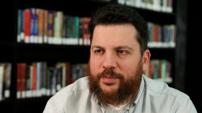 Leonid Volkov, the top aide of Alexei Navalny, speaks during an interview with Reuters in Vilnius, Lithuania March 12, 2024. REUTERS/Gerhard Mey/File Photo