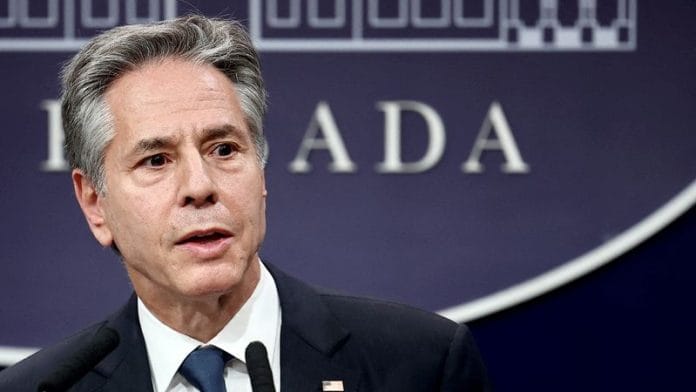 U.S. Secretary of State Antony Blinken attends a joint press conference with Argentina's Foreign Minister Diana Mondino, at the Casa Rosada Presidential Palace, in Buenos Aires, Argentina February 23, 2024. REUTERS/Agustin Marcarian/File Photo