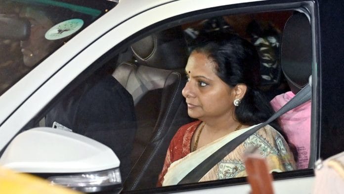 File photo of Bharat Rashtra Samithi (BRS) leader K. Kavitha | Photo: ANI