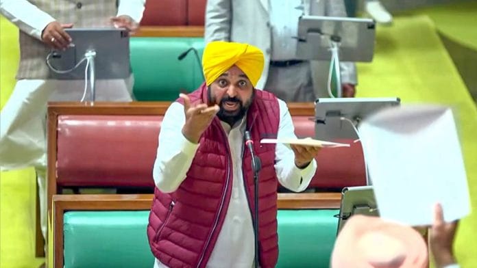 Punjab CM Bhagwant Mann in the assembly, Monday | ANI