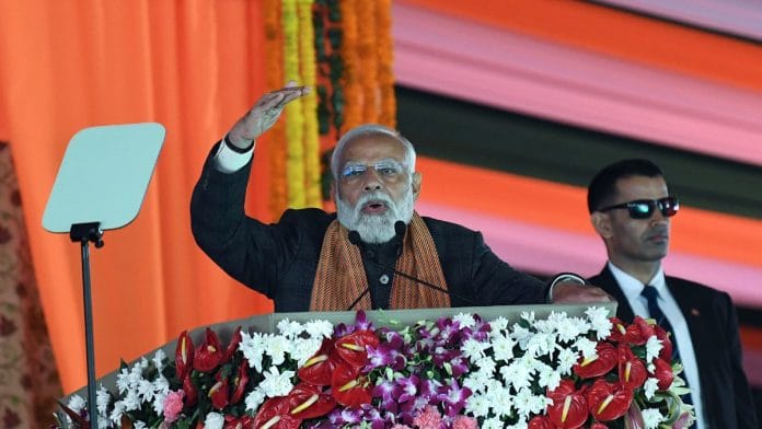PM Narendra Modi addressing public meeting in Srinagar, Thursday | ANI