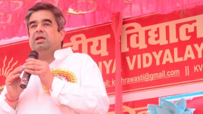 BJP’s Shravasti candidate Saket Misra | Photo: X/@Saketmisra_