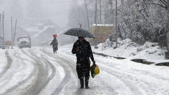 Snowfall in the Shopian region of Jammu & Kashmir | Representational image | ANI