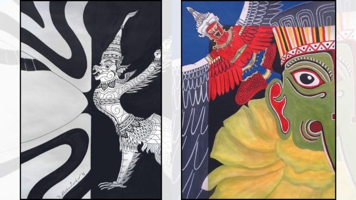 Birds of a Feather (Indonesia; Thailand) by Natasha Sarkar (left) and Phra Khrut Pha—Garuda (Sivasagar, Assam, India; Thailand) by Natasha Sarkar (right) | © Natasha Sarkar