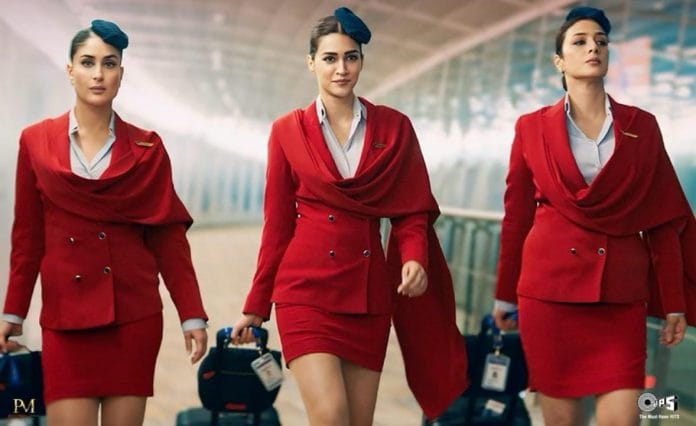 Kareena Kapoor Khan, Kriti Sanon and Tabu in a 'Crew' poster | Photo: Instagram/@tabutiful