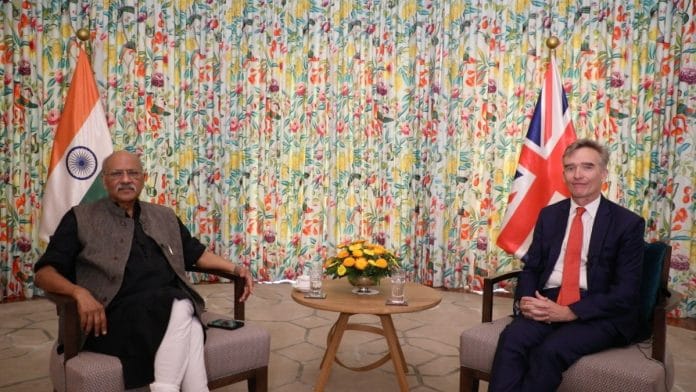 UK High Commissioner Alex Ellis with ThePrint Editor-in-Chief Shekhar Gupta | ThePrint Team