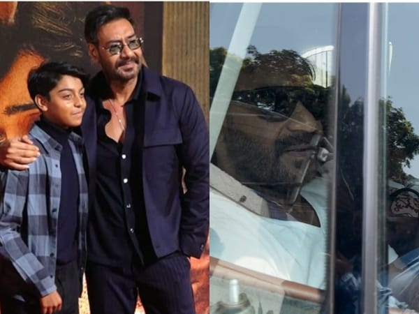 Ajay Devgn snapped with son Yug at Kalina airport