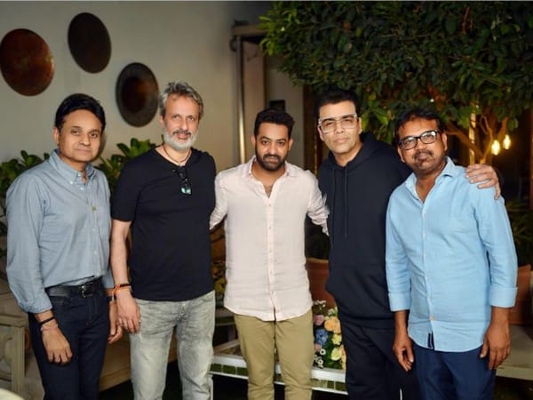 Karan Johar collaborates with team of 'Devara', shares pictures with NTR Jr