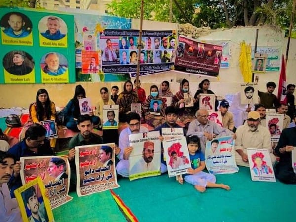 Human Rights Forum of Sindh organises protest camp for freedom for missing Sindhi workers