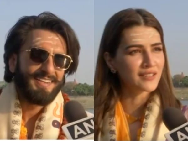 Ranveer Singh, Kriti Sanon, Manish Malhotra offer prayers at Kashi Vishwanath Temple in Varanasi