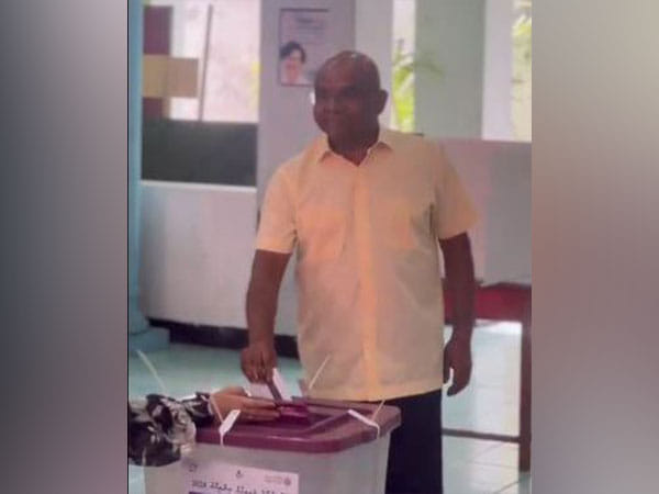 Maldivian opposition leader Abdulla Shahid casts his vote in parliamentary election