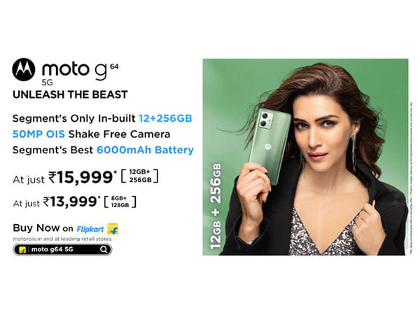 moto g64 5G with segment's only 12GB +256GB and shake free camera goes on sale on Flipkart, Motorola.in, & other leading retail stores at just Rs. 15,999
