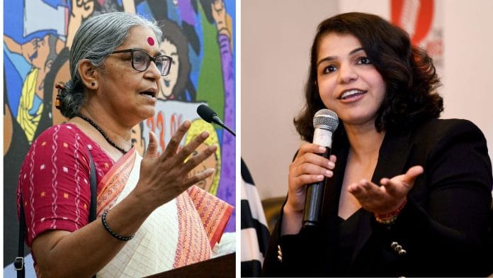 File photo of Annie Raja (L) and Sakshee Malikkh | ANI