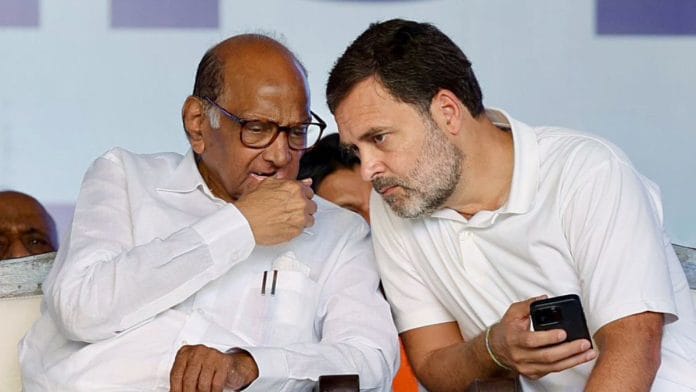 NCP chief Sharad Pawar with Congress leader Rahul Gandhi | ANI