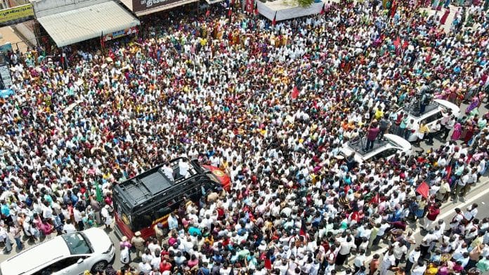 Roadshow by DMK's Ganapathi P. Rajkumar in Coimbatore on 18 April, 2024 | ANI