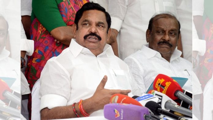 File photo of All India Anna Dravida Munnetra Kazhagam (AIADMK) general secretary Edappadi K. Palaniswami | Photo: ANI