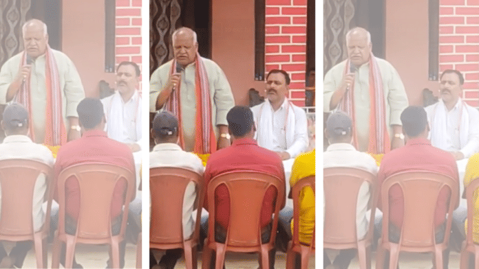 Ayodhya BJP MP Lallu Singh speaking at a public meeting | Screen grab