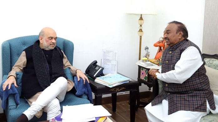 File photo of former deputy chief minister of Karnataka and BJP leader K.S. Eshwarappa with Union Home Minister Amit Shah | ANI