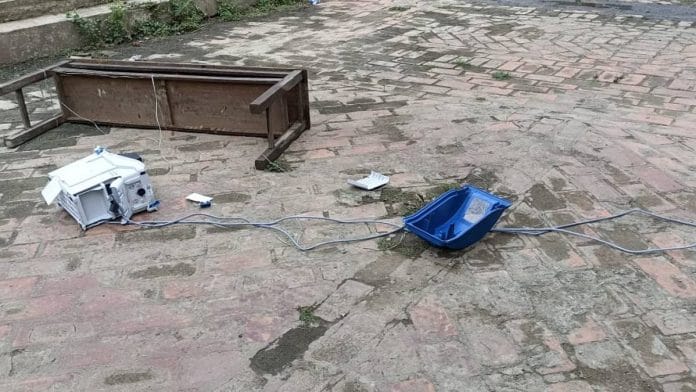A damaged voting machine at a polling booth in Manipur | Photo: By special arrangement
