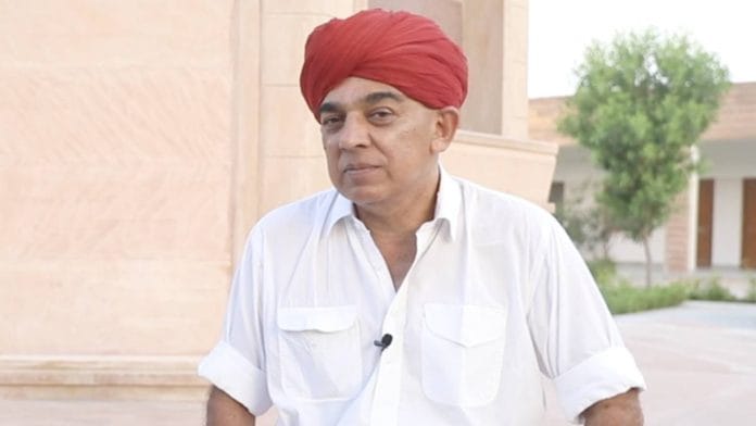 Manvendra Singh at a temple in Rajasthan’s Balotra | Photo: Devesh Singh | ThePrint