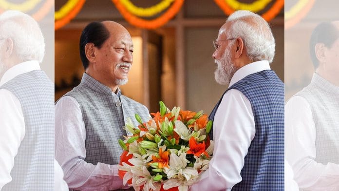 File photo of Prime Minister Narendra Modi and Nagaland Chief Minister Neiphiu Rio in New Delhi. | ANI
