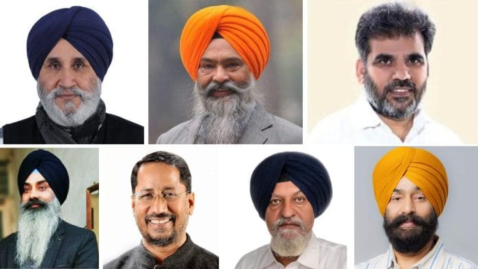 (Clockwise from left) Dr Daljit Singh Cheema, Professor Prem Singh Chandumajra, N.K Sharma, Rajwinder Singh, Anil Joshi, Iqbal Singh Jhundan and Bikramjit Singh Khalsa | By special arrangement