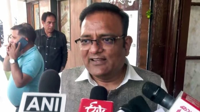 Raaj Kumar Anand speaking to media in New Delhi, Wednesday | ANI