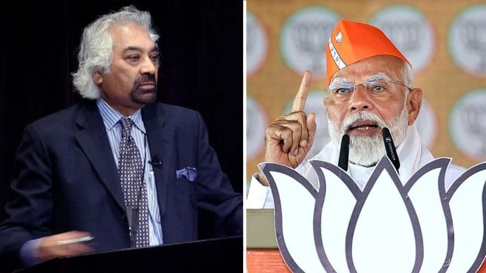 Congress leader Sam Pitroda (left) and PM Narendra Modi | Photo: Commons/ANI