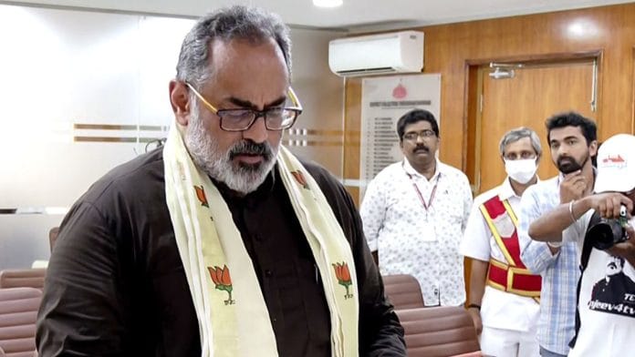 Rajeev Chandrashekhar filed his nomination for the Lok Sabha elections from Thiruvananthapuram | ANI