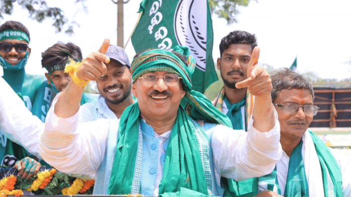 BJD's Santrupt Misra campaigning in Cuttack | By special arrangement