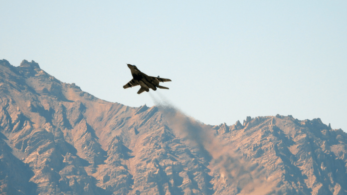 File photo of an IAF fighter aircraft flying in Leh | ANI