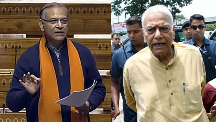 File photo of Jayant and Yashwant Sinha | Photos: ANI