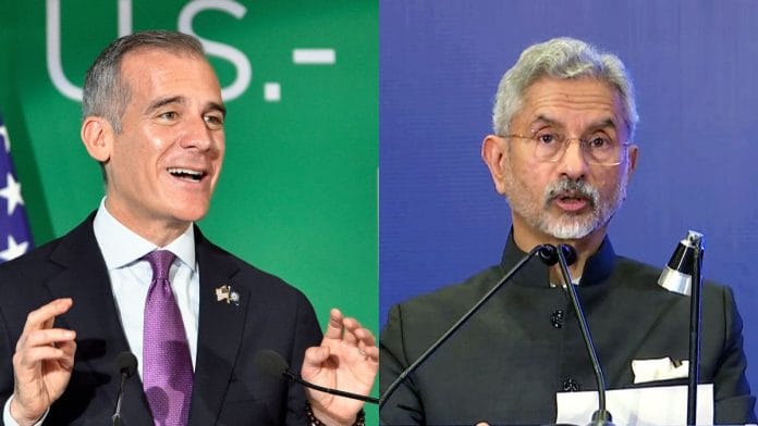 Eric Garcetti (left) and S. Jaishankar | ANI
