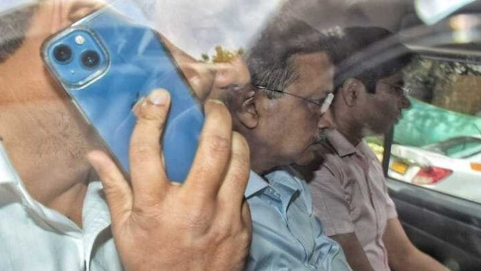 Delhi Chief Minister Arvind Kejriwal at the Rouse Avenue court in New Delhi on Monday | Suraj Singh Bisht | ThePrint