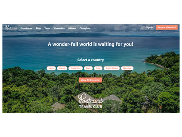 Postcard Travel Club Introduces an Interests-Based Search Engine for Conscious Travelers