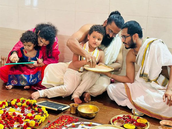 Aksharabhyasam ritual performed for 'Kantara' star Rishab Shetty's daughter at Divya Kshetra Hariharapura temple