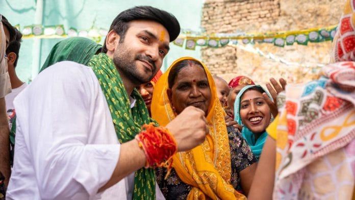 File photo: JJP candidate for Gurgaon Rahul Yadav Fazilpuria during his election campaign | X: @Fazilpuria