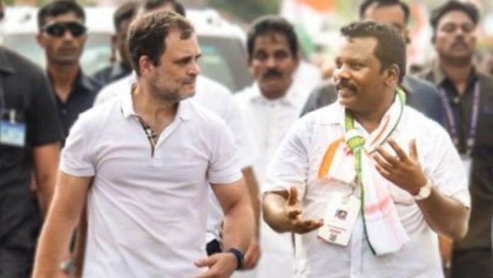 Tamil Nadu Congress chief K. Selvaperunthagai with Rahul Gandhi | Photo: ‘X’/@SPK_TNCC