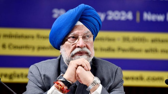 File photo of Union Minister for Housing and Urban Affairs Hardeep Singh Puri | ANI