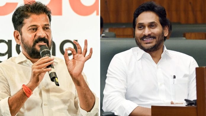 File photos of Telangana CM Revanth Reddy (L) and his Andhra Pradesh counterpart YS Jagan Mohan Reddy | ANI