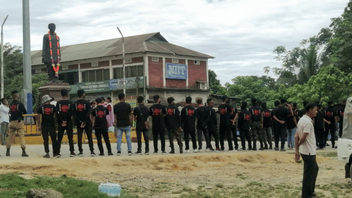 File photo of Arambai Tenggol members at a demonstration | ANI