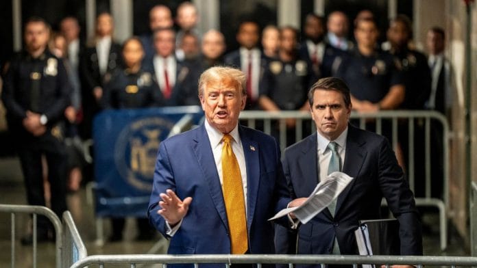 Donald Trump at hush money trial court | Reuters