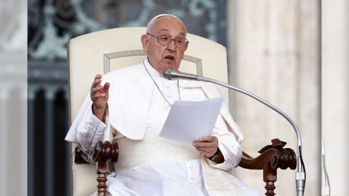 Pope Francis attends the weekly general audience, in Saint Peter Square at the Vatican | Reuters/Guglielmo Mangiapane