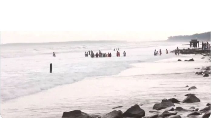 Screengrab of visuals from Digha beach, West Bengal | ANI