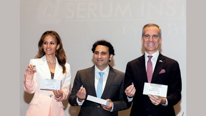 Adar Poonawalla and Eric Garcetti flag off the first consignment of R21-Matrix-M Malaria vaccine doses to Africa, in Pune on Monday | ANI