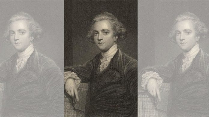 Portrait of Sir William Jones | The pedestal of Jones' enormous statue in a London Church portrays an intricate scene with elements from Indian mythology | Wikimedia Commons