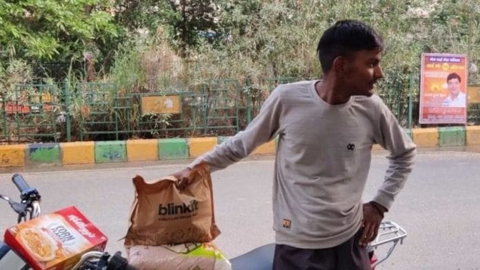 Representational image | A delivery partner at work in India | Photo: Shubhangi Misra, ThePrint