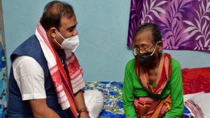 Assam CM Himanta Biswa Sarma with Birubala Rabha | ANI