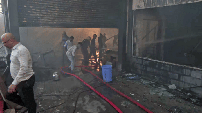 Rescue operation underway after a massive fire broke out at the TRP game zone, in Rajkot, 25 May, 2024 | Credit: ANI