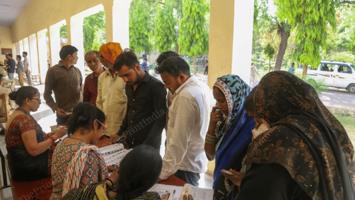 Representational image of people casting their vote in Mathura during the 2nd phase of Lok Sabha elections, 2024 | ThePrint photo by Suraj Singh Bisht